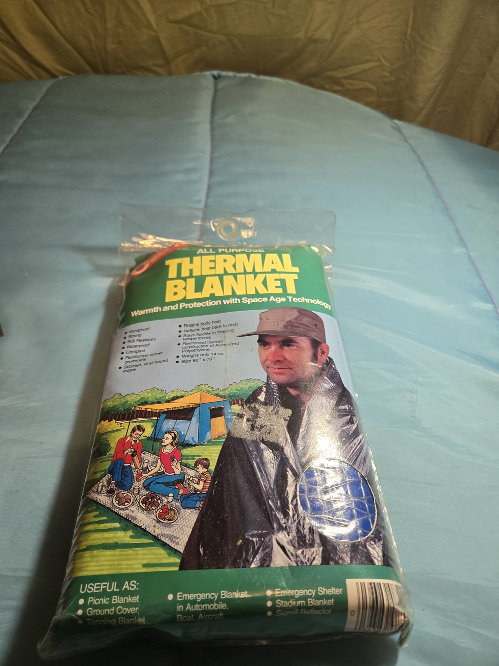 Vintage 1987 Coghlans All Purpose Thermal Blanket NIP 50" X 79" -New In Package